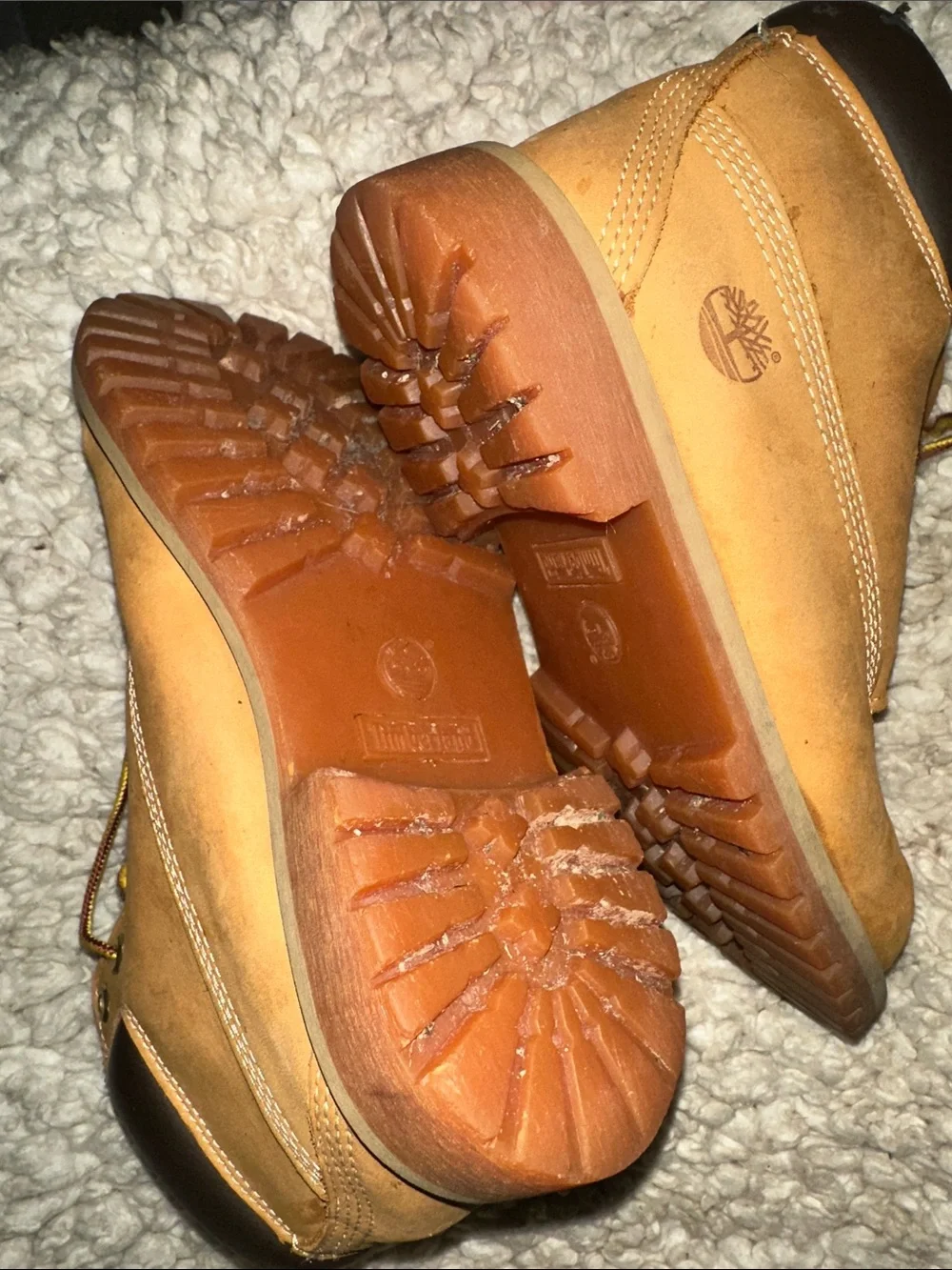 Kids Size 3M Tan Lace-Up Work Timberland Boots - Comfortable Outdoor Shoes